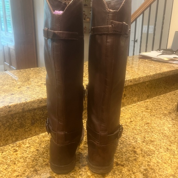 Frye Dorado Tall Chocolate Brown Leather Riding Boots Equestrian Style 8 - Picture 4 of 12